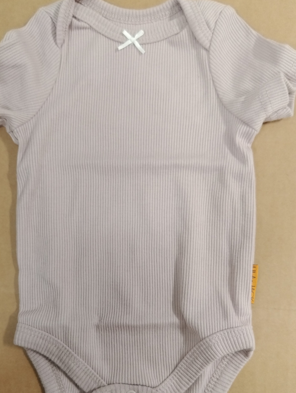 Soft Lavender Ribbed Baby Bodysuit